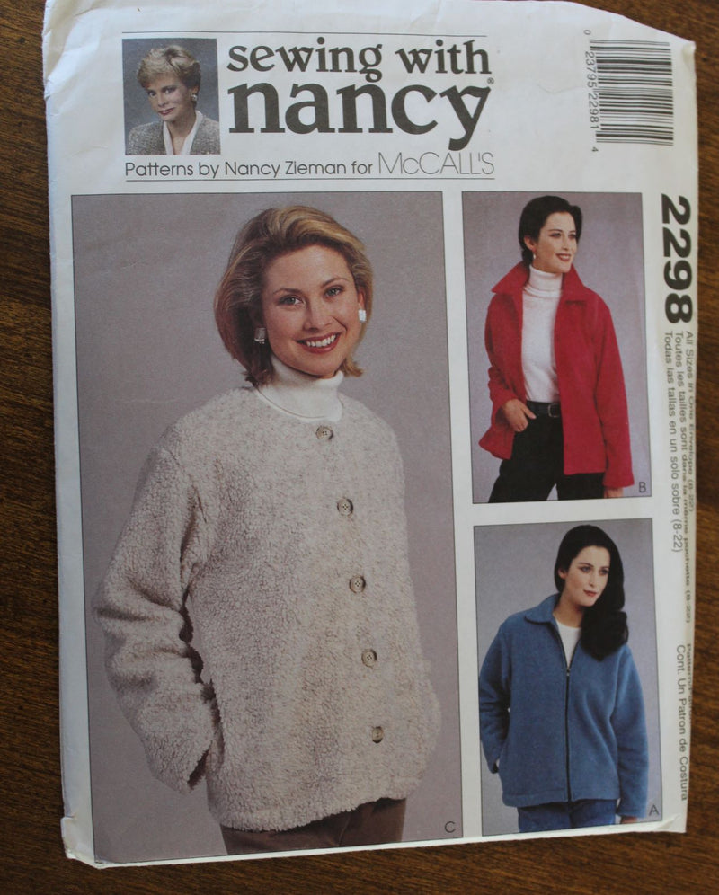 McCalls 2298, Misses Jackets, Uncut Sewing Pattern