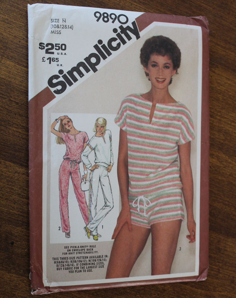 Simplicity 9890, Misses Shorts, Tops, Pants, Uncut Sewing Pattern