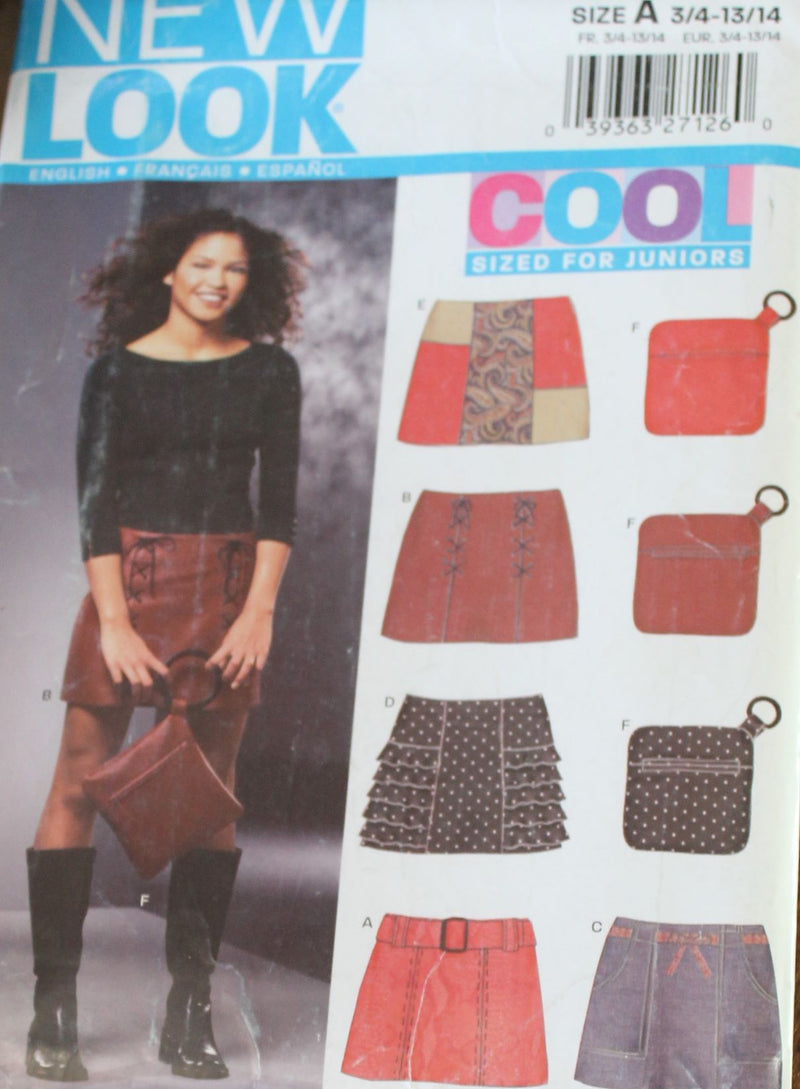 New Look 6308, Misses Skirts, Bags, Juniors, Uncut Sewing Pattern