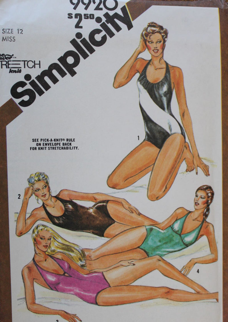 Simplicity 9920, Misses Swimsuits, Uncut Sewing Pattern