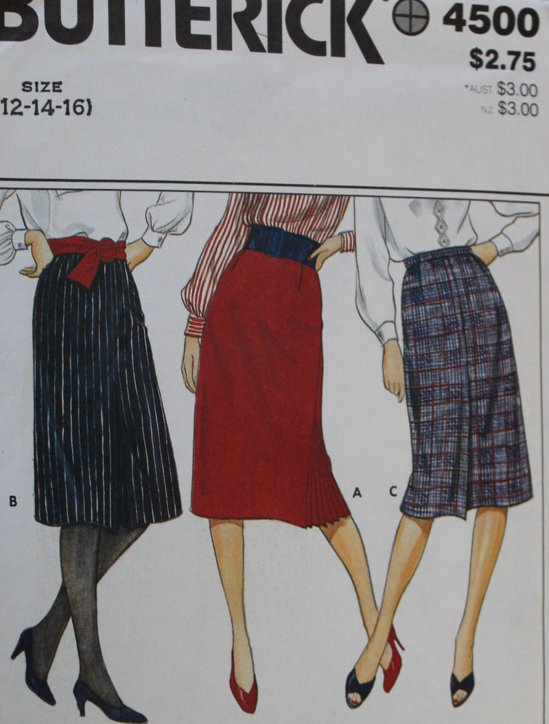 Butterick 4500, Misses Skirts, Uncut Sewing Pattern