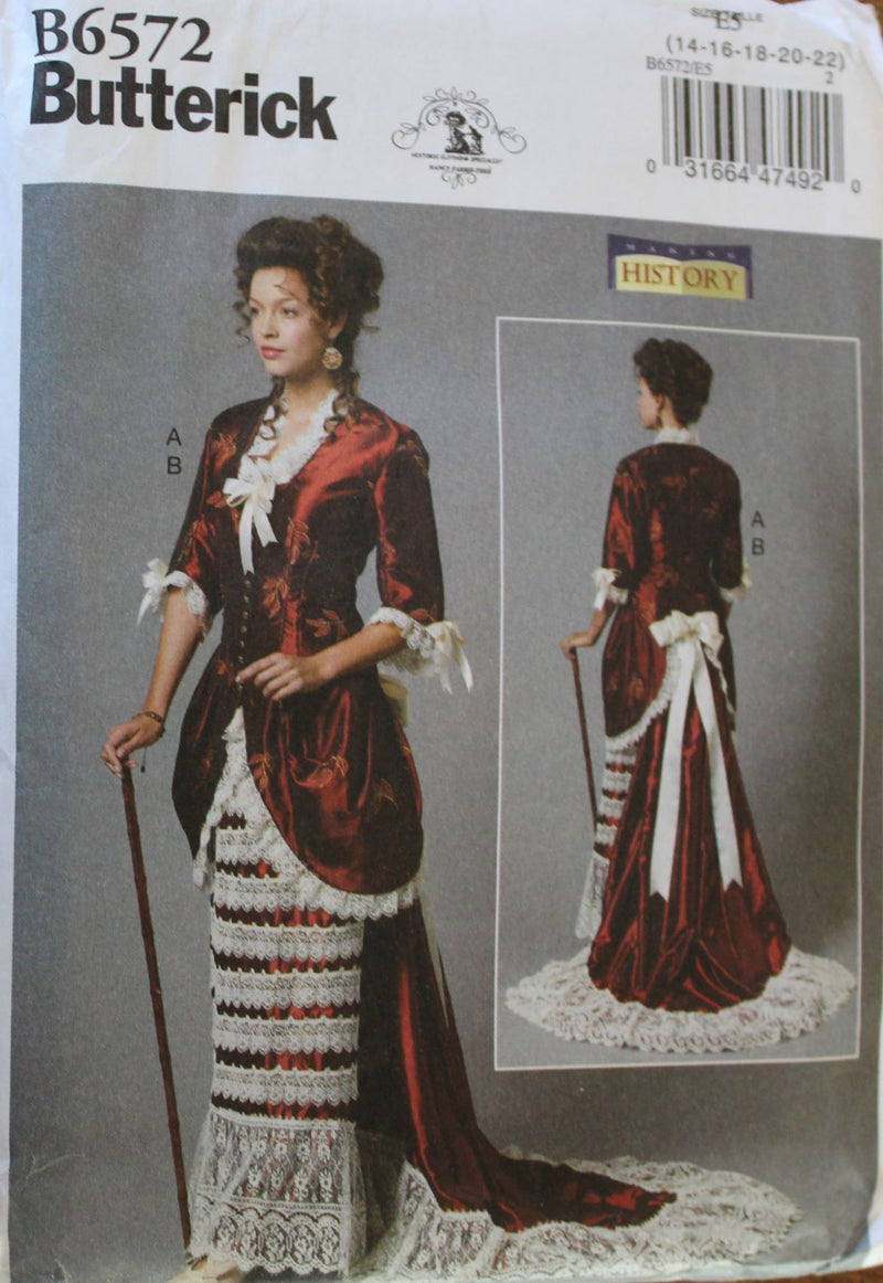 Butterick B6572, Misses Dress, Historical Costume, Uncut Sewing Pattern