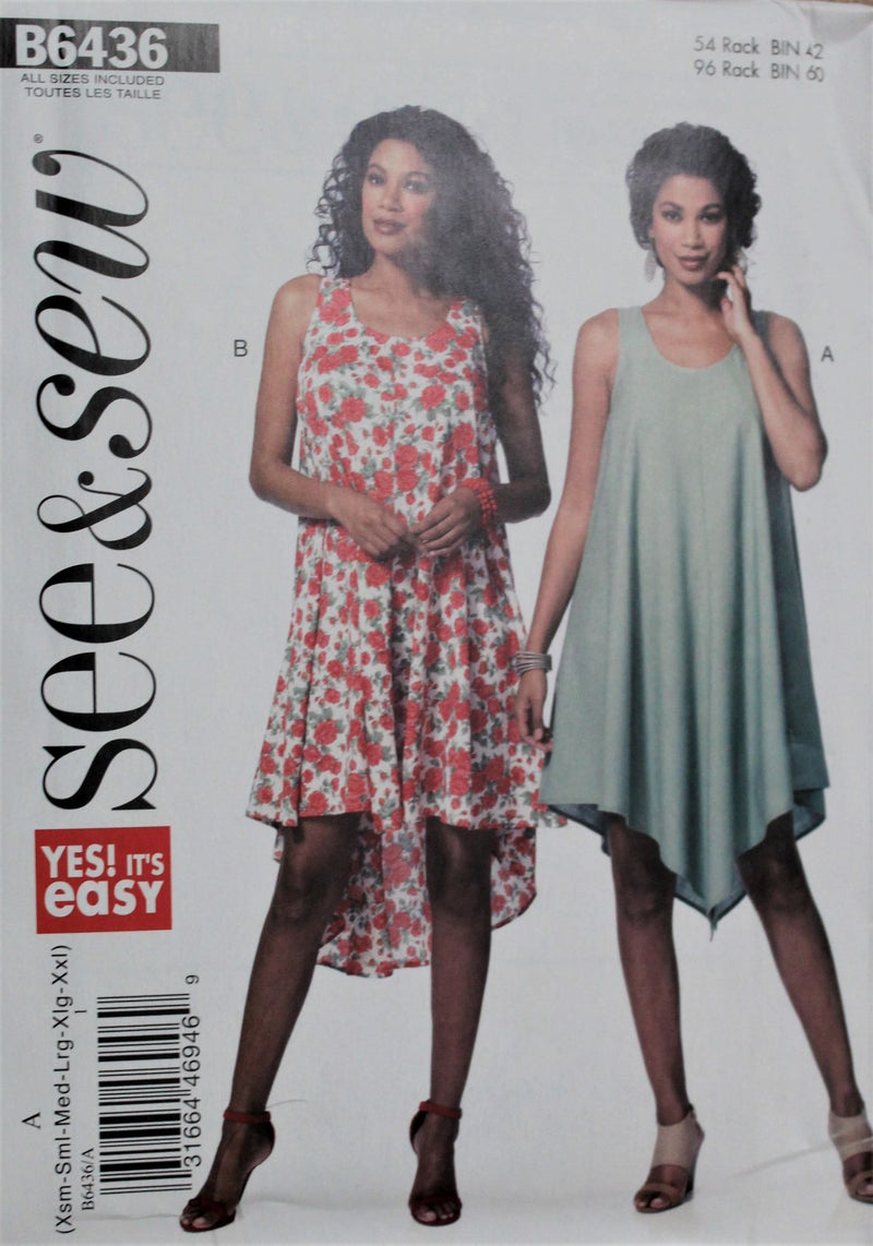 Butterick See & Sew B6436, Misses Dresses, Uncut Sewing Pattern