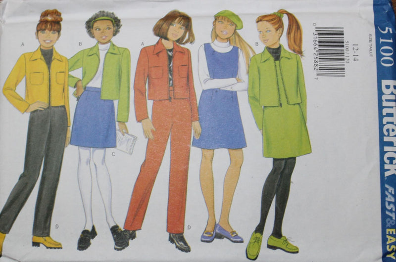 Butterick 5100, Girls Separates, Uncut Sewing Pattern