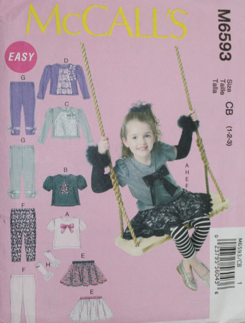 McCalls M6593, Girls Separates, Uncut Sewing Pattern