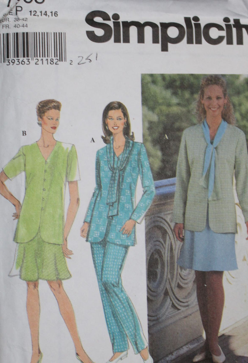 Simplicity 7968, Misses Skirt, Pants, Jacket, Uncut Sewing Pattern