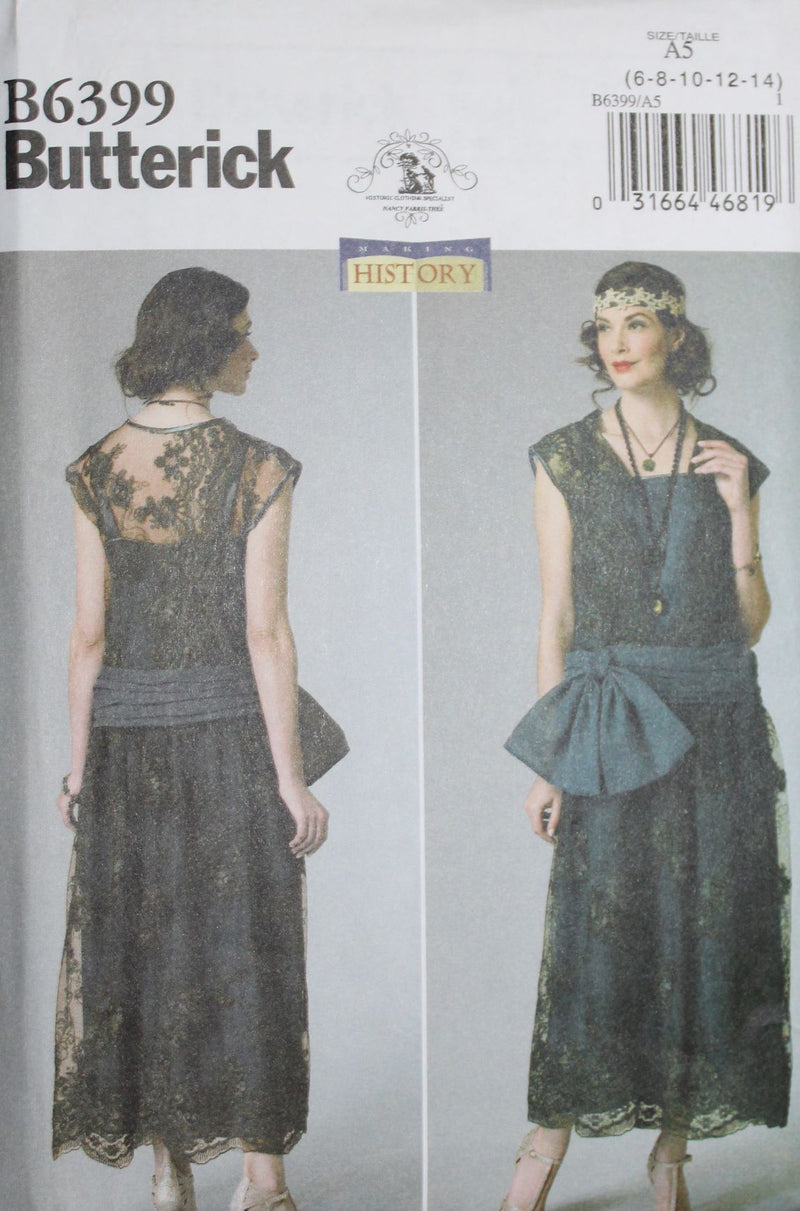 Butterick B6399, Misses Dresses, Historical Costume, Uncut Sewing Pattern