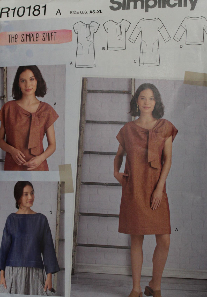 Simplicity R10181, Misses Tops, Dresses, Uncut Sewing Pattern