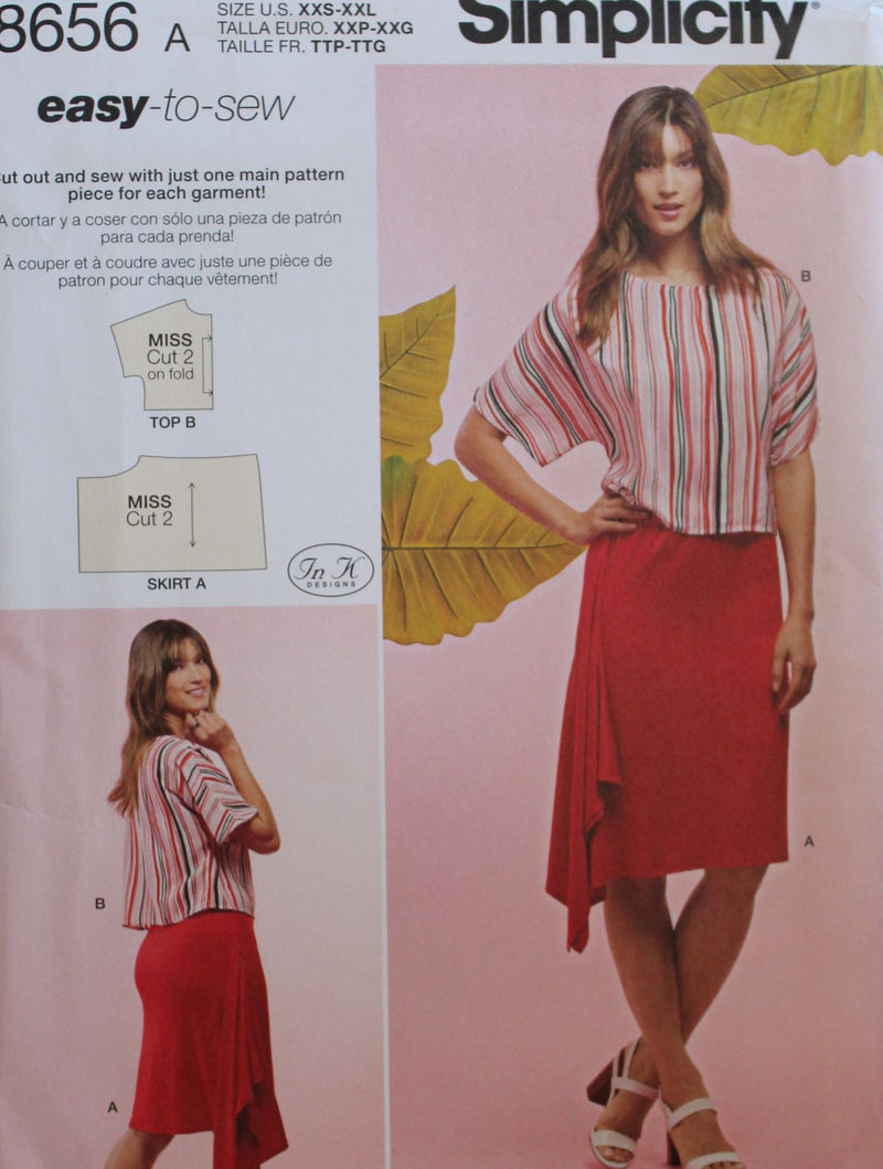 Simplicity 8656, Misses Tops, Skirts, Uncut Sewing Patterns
