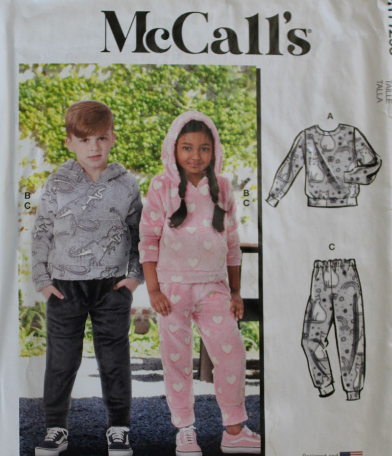 McCalls R11295, Childrens Pants, Tops, Hooded Tops, Pullover, Uncut Sewing Pattern