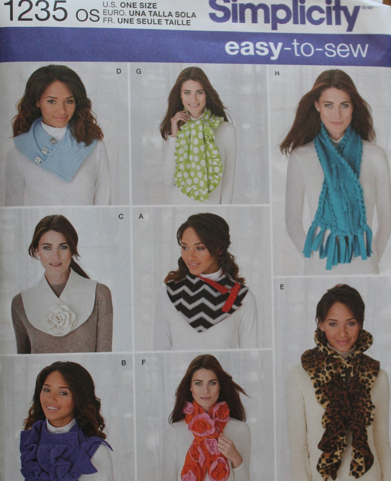 Simplicity 1235, Misses Scarves, Accessories, Uncut Sewing Pattern