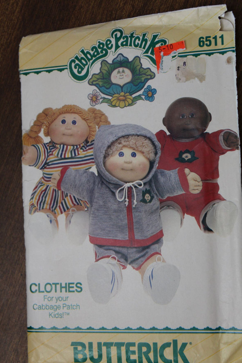 Butterick 6511, Cabbage Patch Kids Clothing, Uncut Sewing Pattern