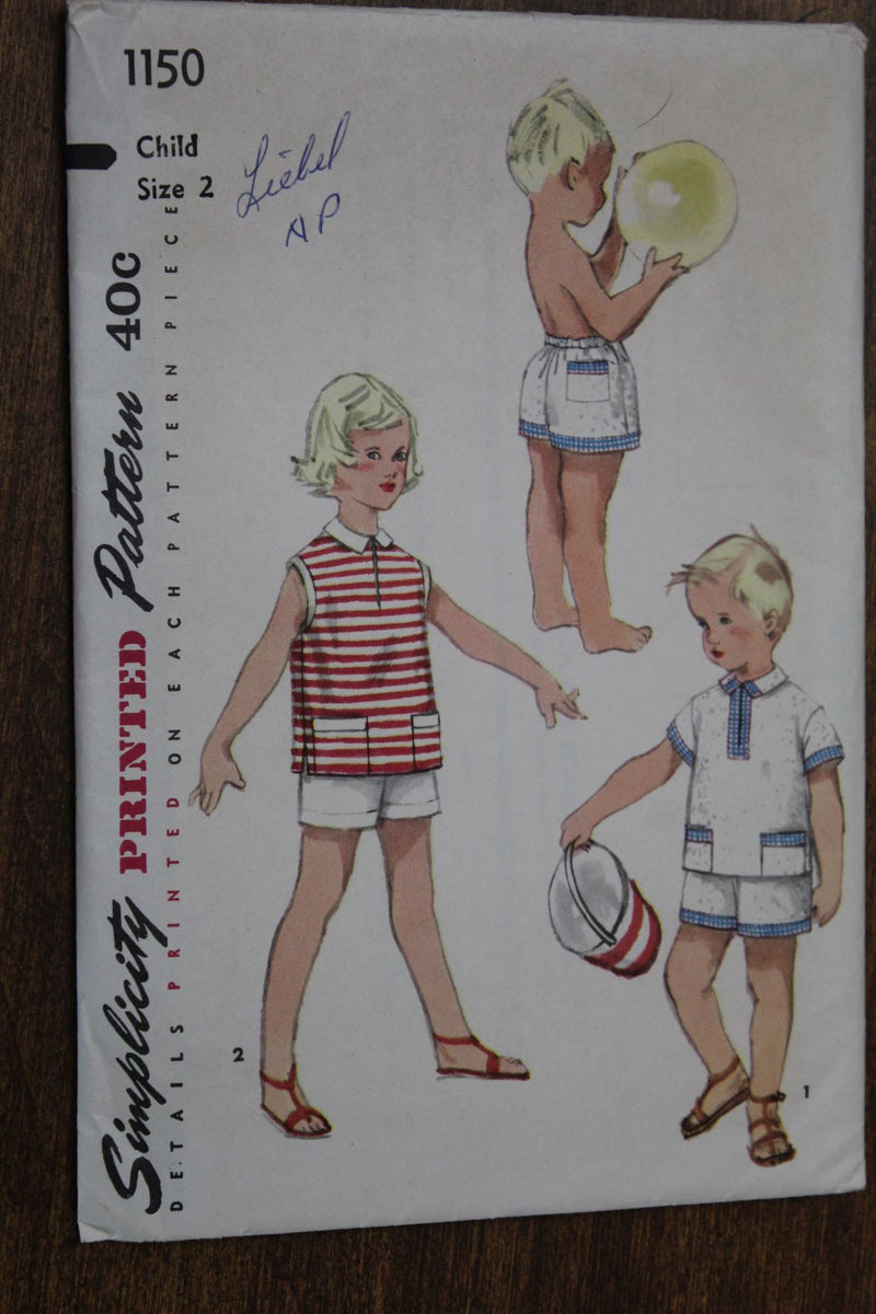 Simplicity 1150, Childrens Shorts, Tops, Uncut Sewing Pattern