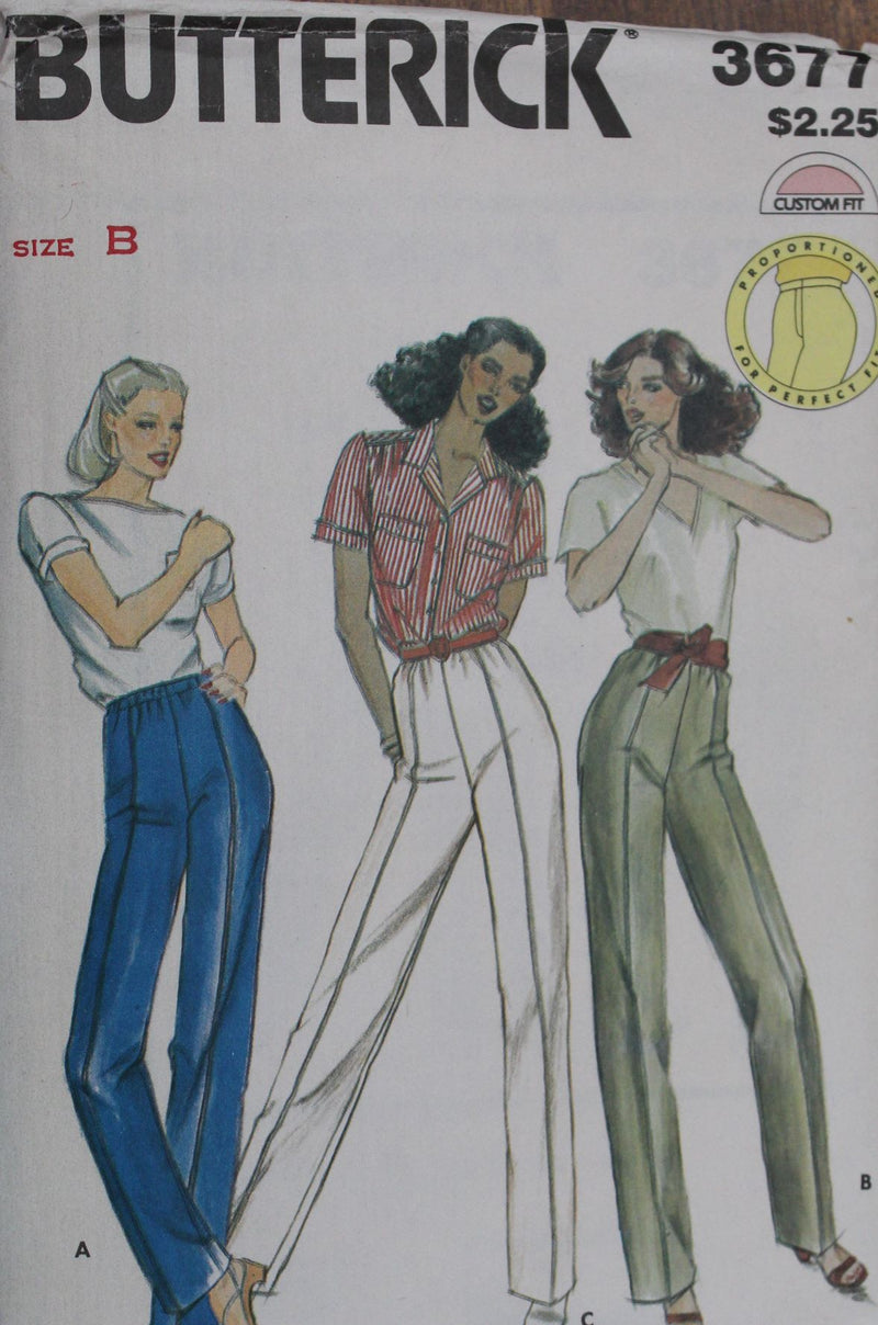 Butterick 3677, Misses Pants, Uncut Sewing Pattern