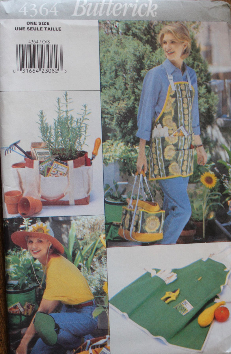 Butterick 4364, Aprons, Totes, Hats, Knee Pads, Bucker Cover, Uncut Sewing Pattern