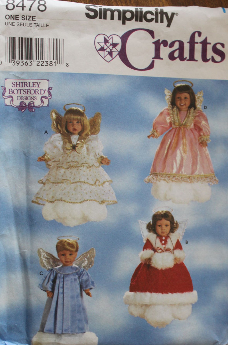 Simplicity 8478, Doll Clothing, Angels, Crafts, Sewing Pattern