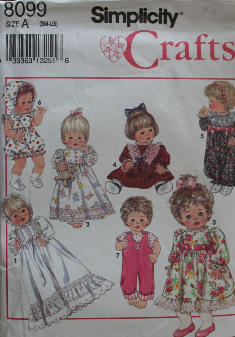 Simplicity 8956, Doll Clothing, Crafts, Sewing Pattern