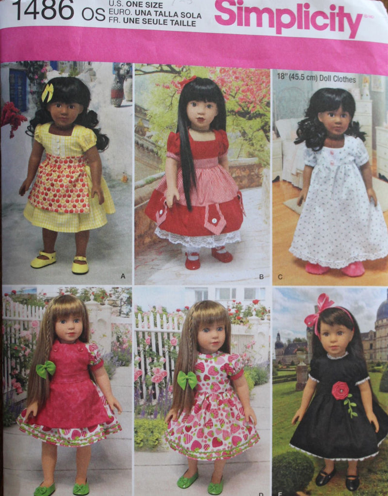 Simplicity 1486, Doll Clothing, Crafts, Sewing Pattern