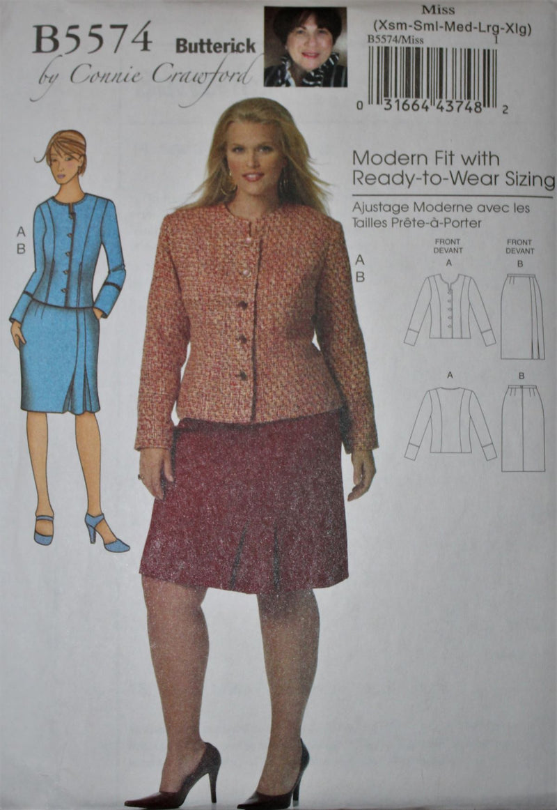 Butterick B5574, Misses Skirts, Jackets, Tops, Uncut Sewing Pattern