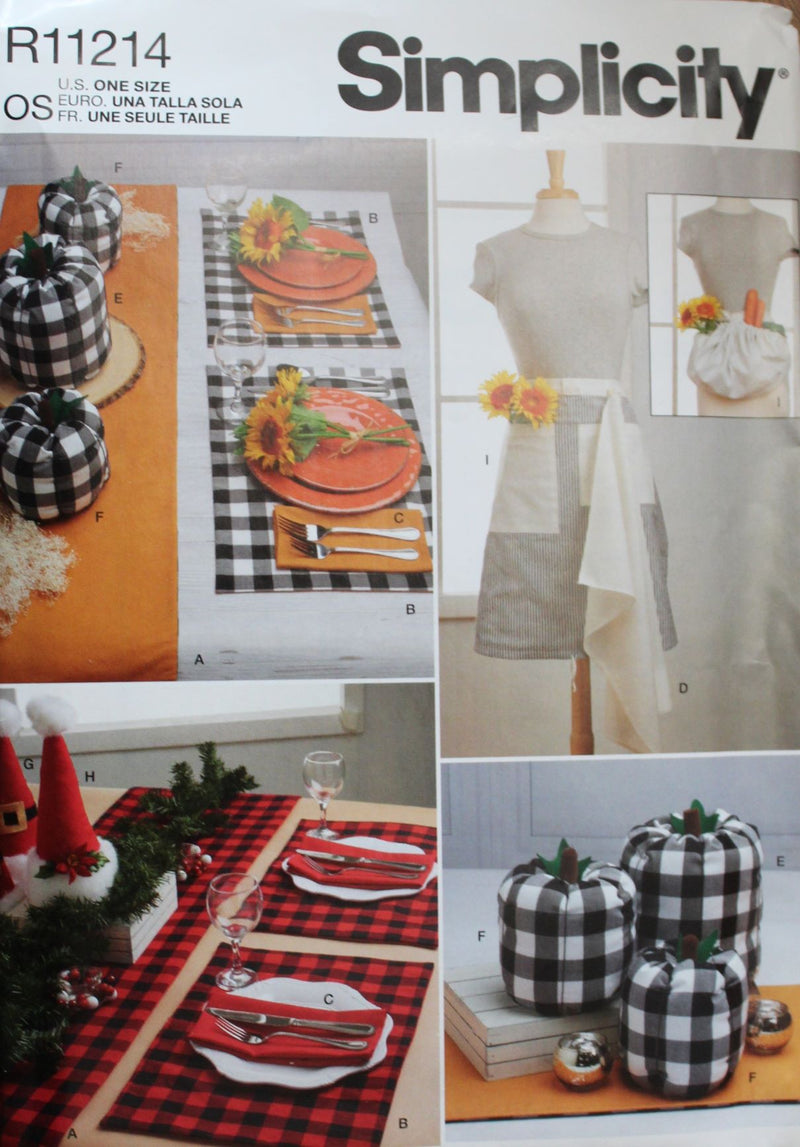 Simplicity R11214, Table Linens, Apron, Tea Towel, Crafts, Uncut Sewing Pattern