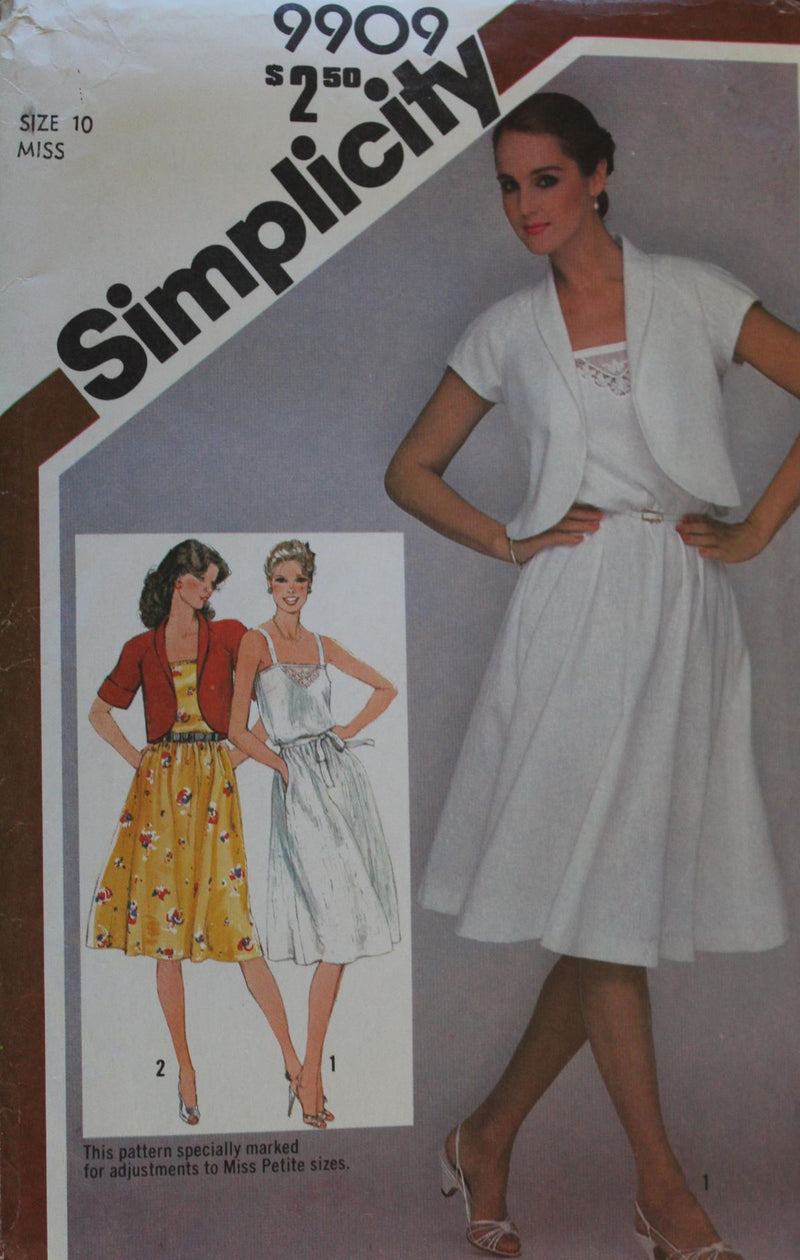 Simplicity 9909, Misses Dress, Jacket, Uncut Sewing Pattern