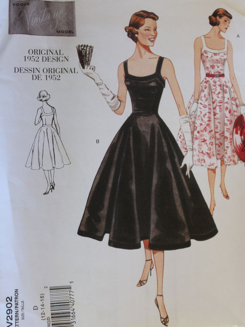 Vogue V2902, Misses Dresses, Sundresses, Evening Wear, Uncut Sewing Pattern