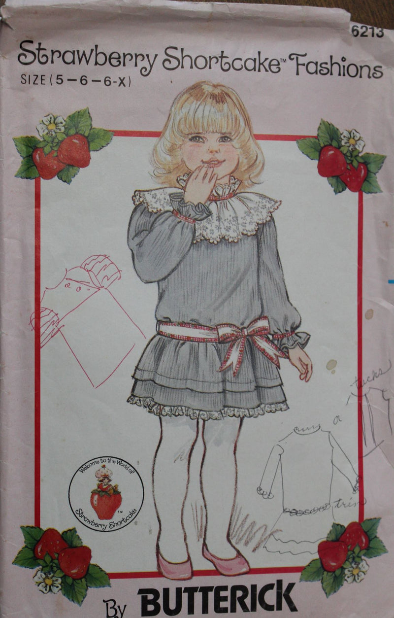 Butterick 6213, Girls Dress, Strawberry Shortcake Fashions, Uncut Sewi – Stylesewwear.boutique Butterick 6213, Girls Dress, Strawberry Shortcake Fashions, Uncut Sewi – Stylesewwear.boutique