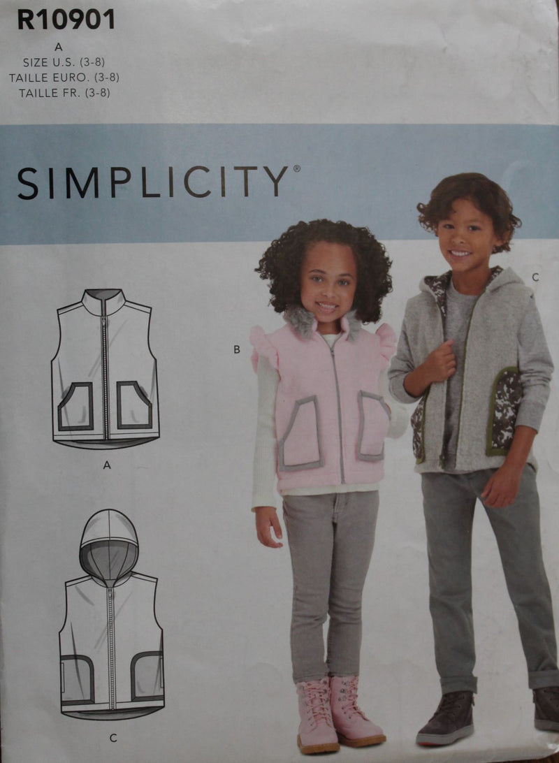 Simplicity R10901, Children's Vests, Uncut Sewing Pattern