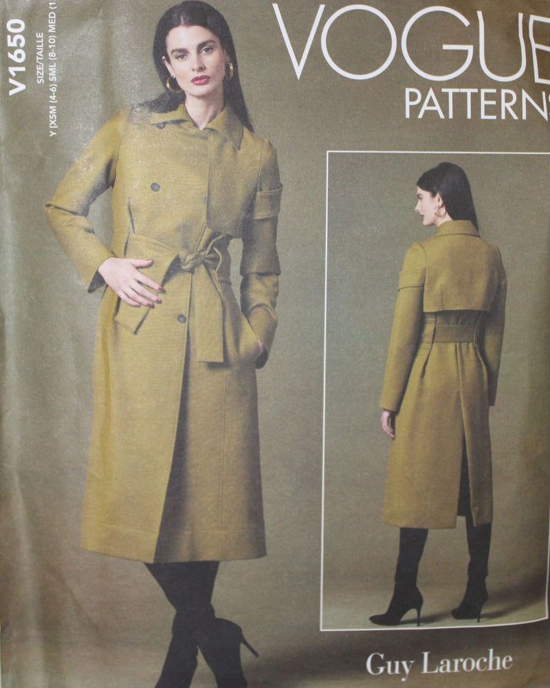 Vogue V1650, Misses Coats, Lined, Uncut Sewing Pattern