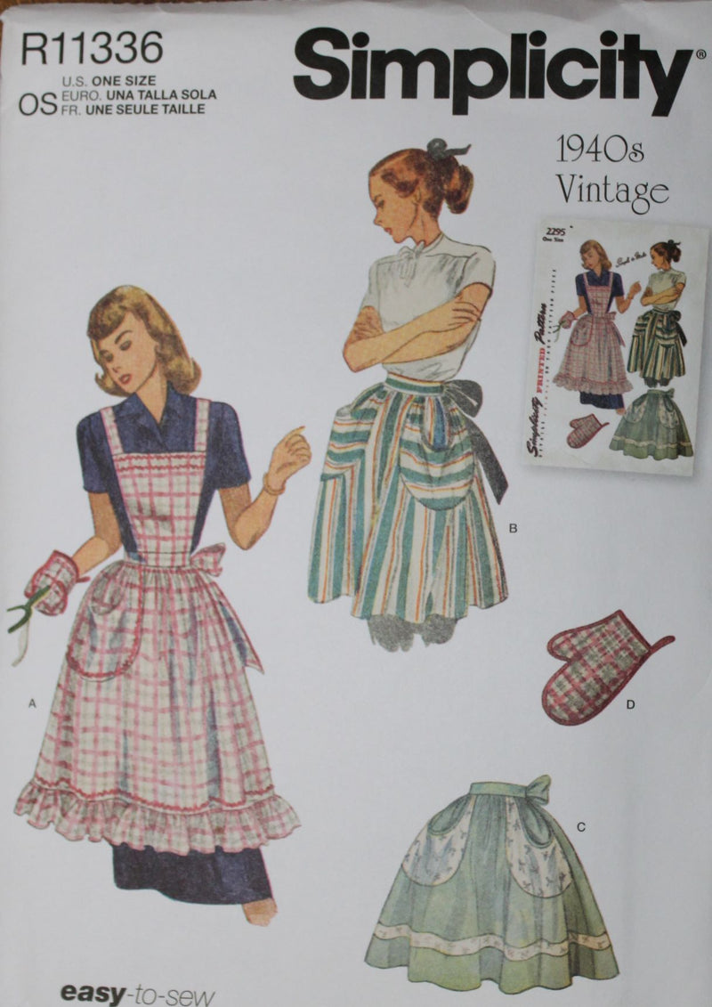 Simplicity R11336, Misses Aprons, Oven Mitts, Uncut Sewing Pattern