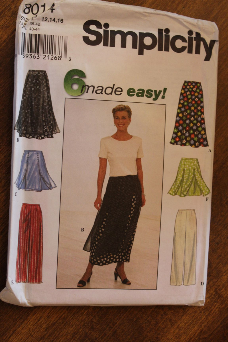 Simplicity 8014, Misses Skirts, Pants, Shorts, Uncut Sewing Pattern