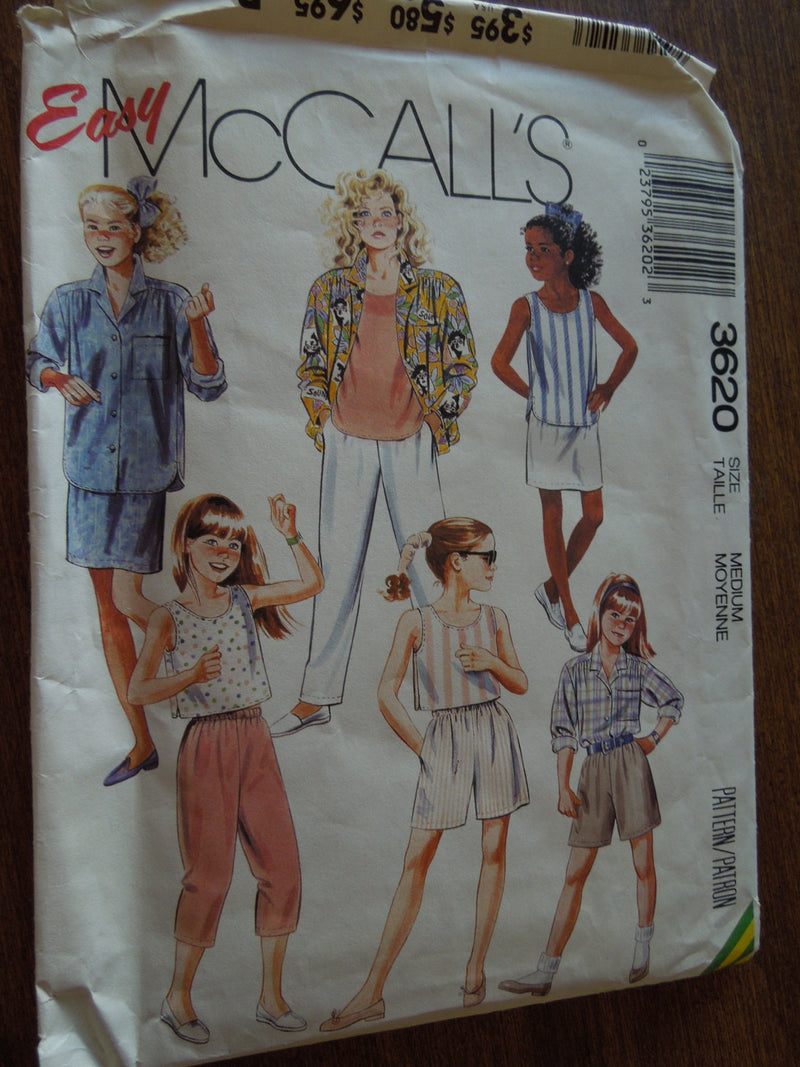 McCalls 3620, Girls Separates, UNCUT sewing pattern,