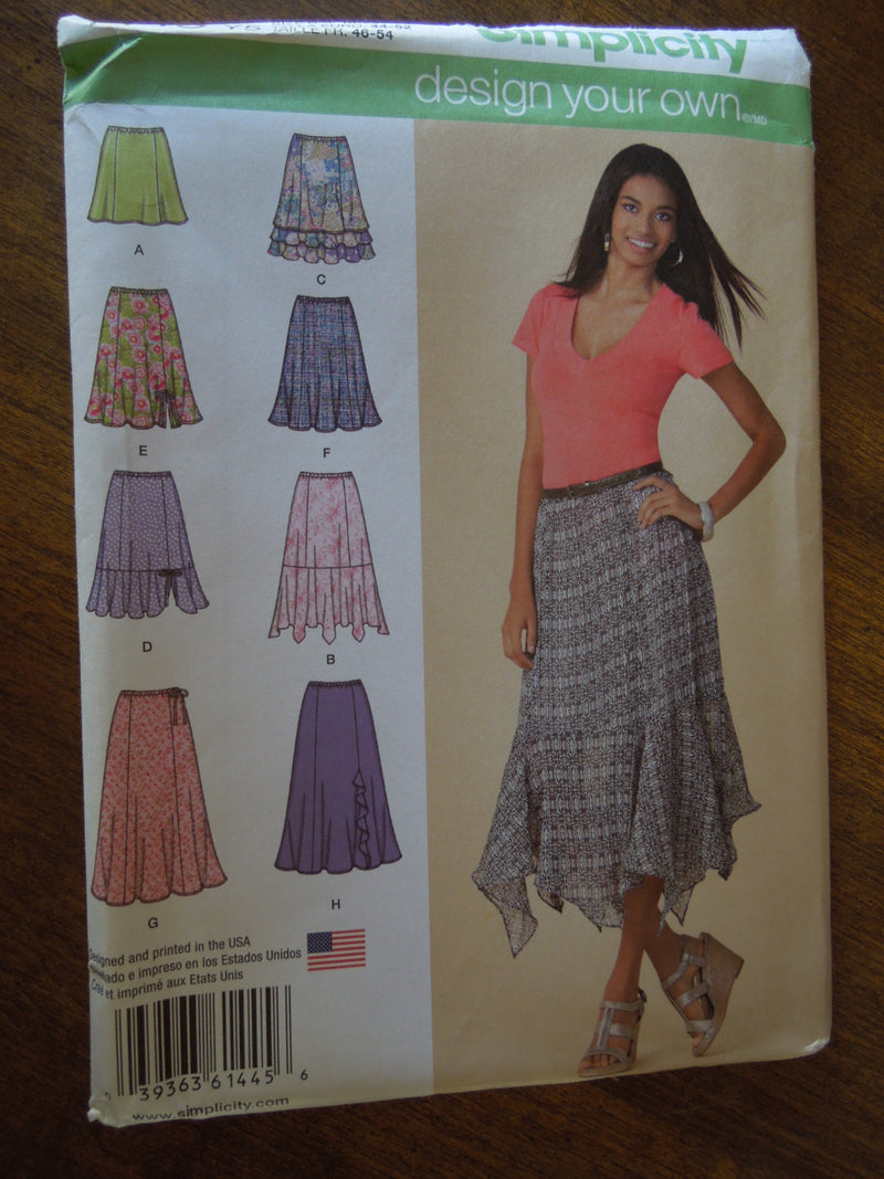 Simplicity 1445, Misses, Skirts, Petite, Sizes 18-26, uncut sewing pattern,