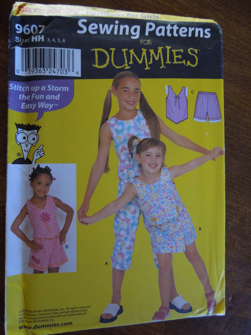Simplicity 9607, Girls, Separates, Sizes vary, UNCUT sewing pattern,