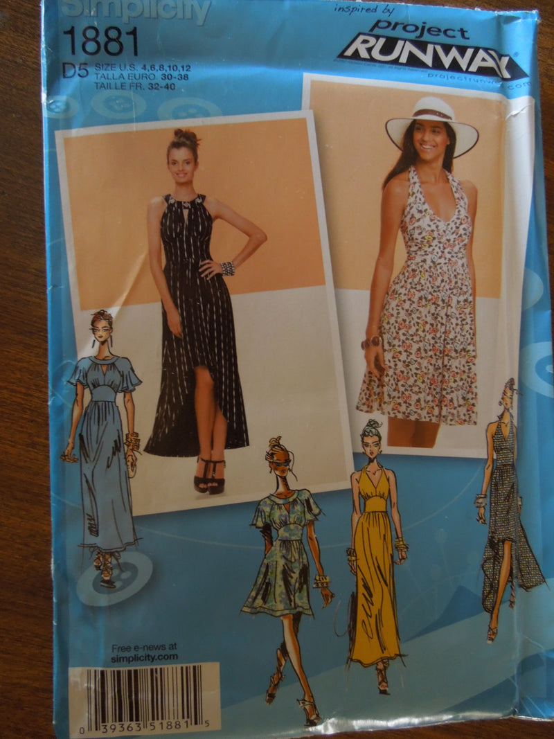 Simplicity 1881, Misses, Dresses, Evening Wear, UNCUT sewing pattern,