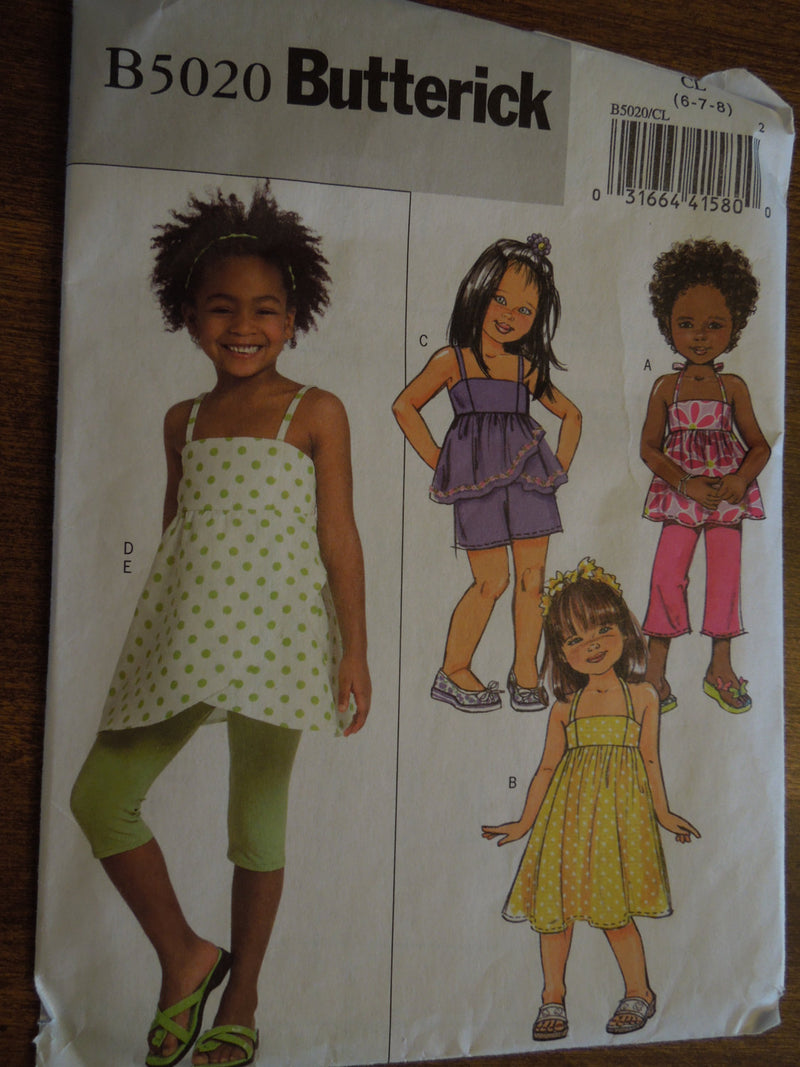 Butterick B5020,  Girls, Separates, Leggings, UNCUT sewing pattern,