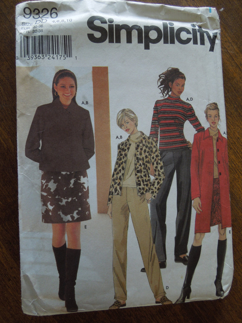 Simplicity 9326,  Misses, Separates, UNCUT sewing pattern, Sizes 4 to 10