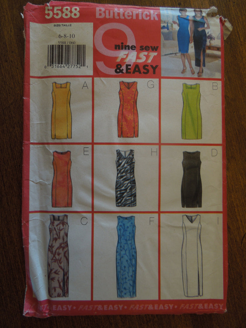 Butterick 5588, Misses Dresses, UNCUT sewing pattern,