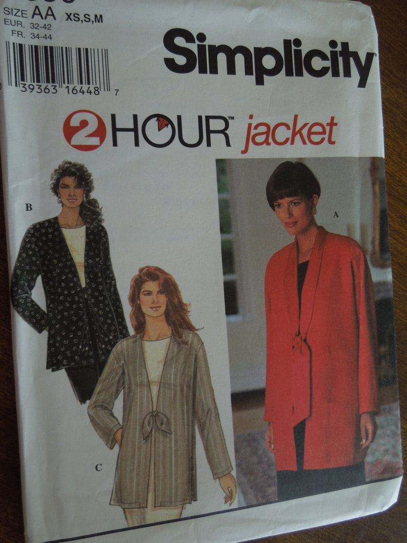 Simplicity 9356, Misses, Jackets, Sizes XS to medium, UNCUT sewing pattern,