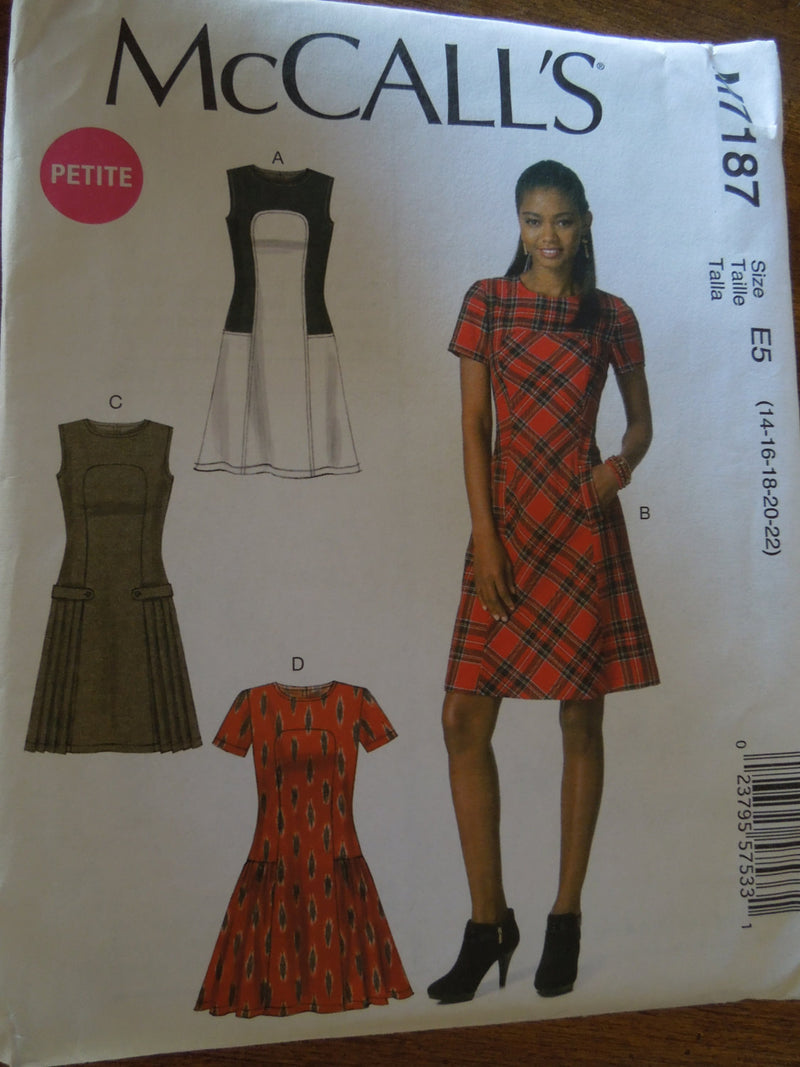 McCalls M7187, Misses, Dress, Petite, UNCUT sewing pattern, size 14-22 – Stylesewwear.boutique McCalls M7187, Misses, Dress, Petite, UNCUT sewing pattern, size 14-22 – Stylesewwear.boutique