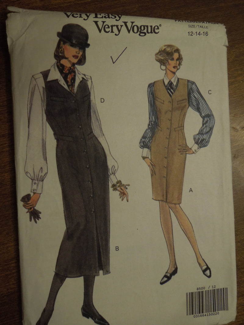 Vogue 8500,  Misses Jumpers, Shirt, UNCUT sewing pattern,