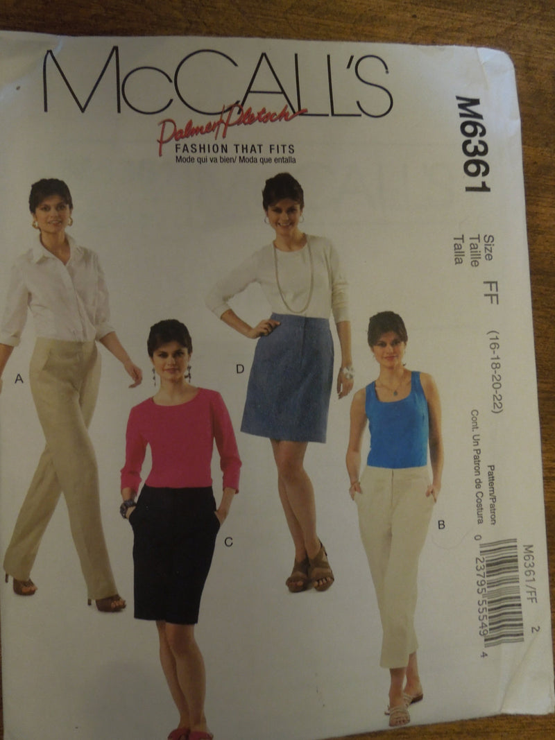 McCalls M6361, Misses Skirts, Pants, Shorts, UNCUT sewing pattern