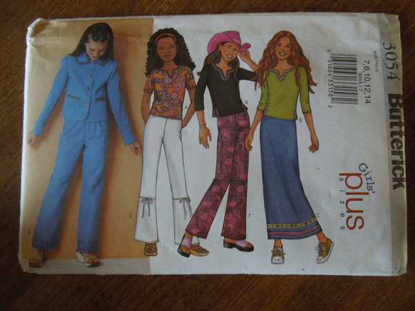 Butterick 3054, Girls Separates, Uncut Sewing Pattern, Sale