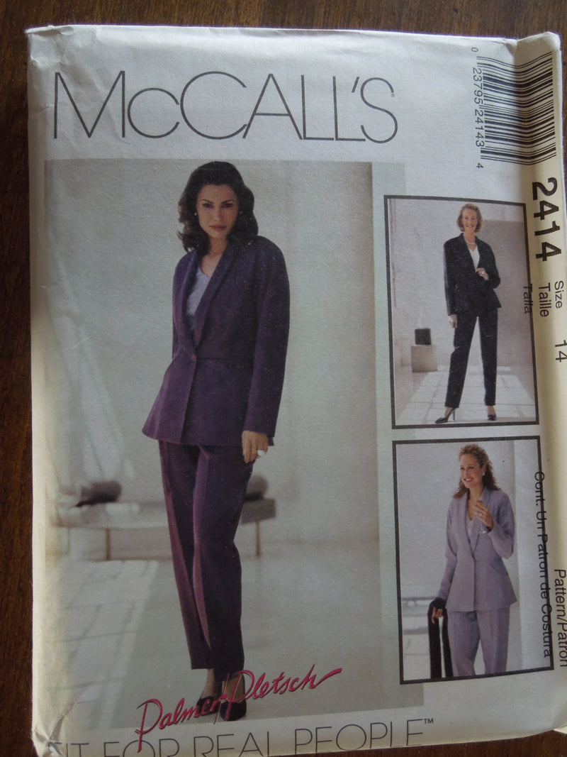 McCalls 2414, Misses Tops, Pants, Lined Jackets, UNCUT sewing pattern,