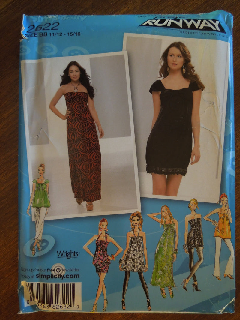 Simplicity 2622,  Girls, Dresses, Tunics, Knits, UNCUT sewing pattern,