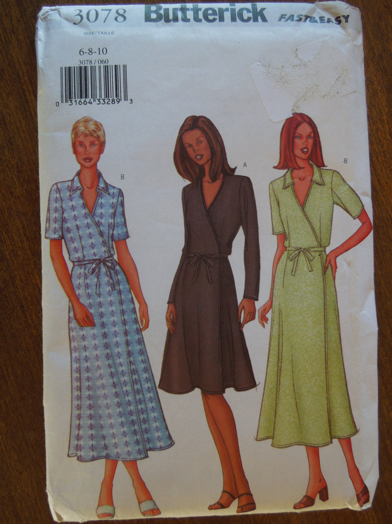 Butterick 3078, Misses, Dresses, UNCUT sewing pattern,