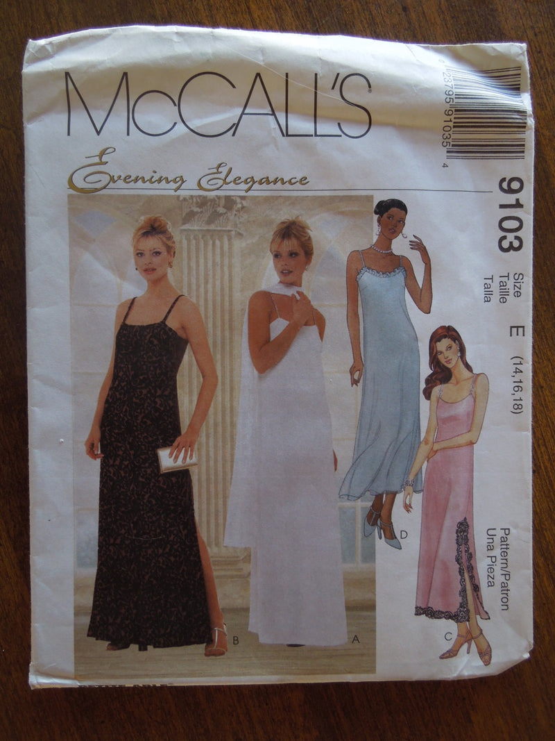McCalls 9103,Misses, Formals, Evening Wear, Petite, UNCUT sewing pattern,