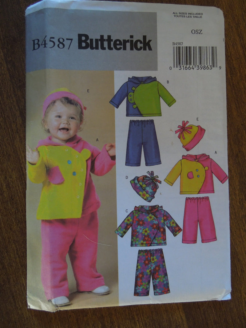 Butterick B4587, UNCUT sewing pattern, Infants, jacket, pants, hat