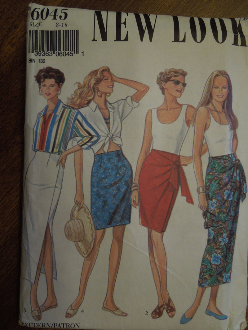 New Look 6045, Misses, Skirts, Sizes 8 to 18, UNCUT sewing pattern,