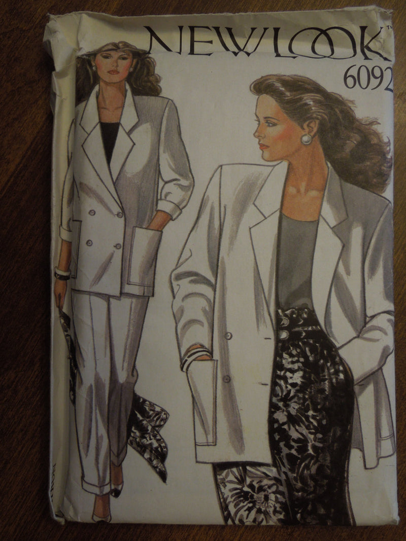 New Look 6092, Misses, Pants, Lined Jackets, UNCUT sewing pattern,
